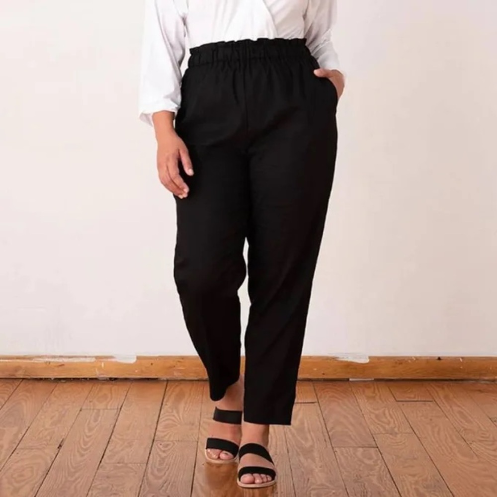 A Day High Waist Straight Leg Linen Pants NWOT